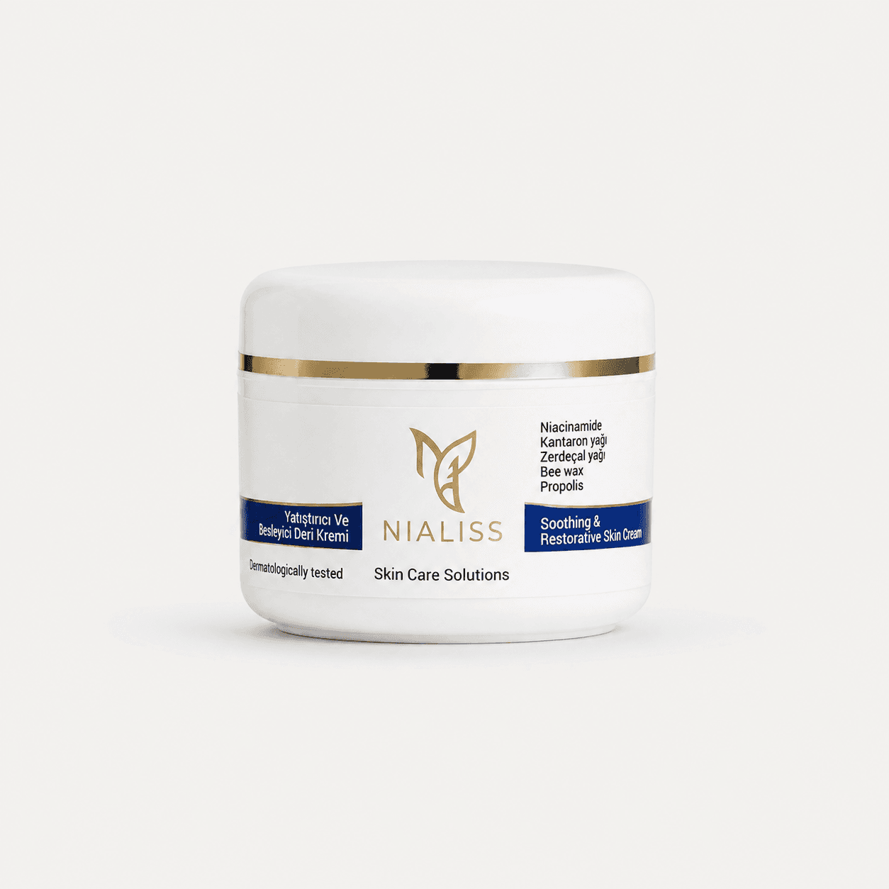 Nialiss Skin Cream — açık gri stüdyo katalog çekimi